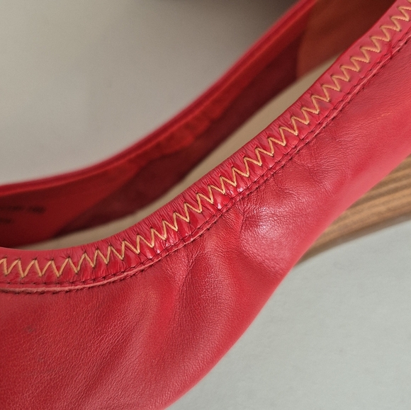 Cole Haan + Nike Air Red Leather Patent Cap Toe Milly Ballet Wedge Pump- Size 10 - Picture 10 of 16